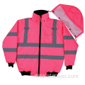 Women Black Bottom Thermal Safety High Visibility Jacket